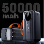 Levino N60 50000mAh Power Bank, 22.5W Fast Charging, Built-in Type-C & Lightning, LED Display, Multi-Port Portable Charger – Black