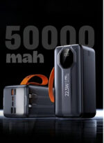 Levino N60 50000mAh Power Bank, 22.5W Fast Charging, Built-in Type-C & Lightning, LED Display, Multi-Port Portable Charger – Black