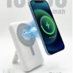 Levino MagSafe 10000mAh Power Bank 22.5W PD Fast Wired + 15W MagSafe Wireless, Strong Magnetic Hold, Foldable Stand, Digital LED Display, Built‑in Type‑C & Lightning Cables, USB + PD Ports — Works with iPhone 15/14/13/12, Samsung Galaxy S24/S23, Huawei, Xiaomi