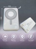 Levino MagSafe 10000mAh Power Bank 22.5W PD Fast Wired + 15W MagSafe Wireless, Strong Magnetic Hold, Foldable Stand, Digital LED Display, Built‑in Type‑C & Lightning Cables, USB + PD Ports — Works with iPhone 15/14/13/12, Samsung Galaxy S24/S23, Huawei, Xiaomi