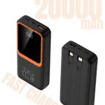 Portable Charger 20000mAh Power Bank with Built-in Cables, 22.5W Fast Charging, Slim Design, USB-C & LED Display, 5 Outputs & 3 Inputs, Travel Friendly Battery Pack for iPhone, Samsung, iPad & All Devices