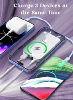 Levino MagSafe 10000mAh Power Bank 22.5W PD Fast Wired + 15W MagSafe Wireless, Strong Magnetic Hold, Foldable Stand, Digital LED Display, Built‑in Type‑C & Lightning Cables, USB + PD Ports — Works with iPhone 15/14/13/12, Samsung Galaxy S24/S23, Huawei, Xiaomi