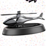 Solar-Powered Helicopter Car Air Freshener| Grey and Silver