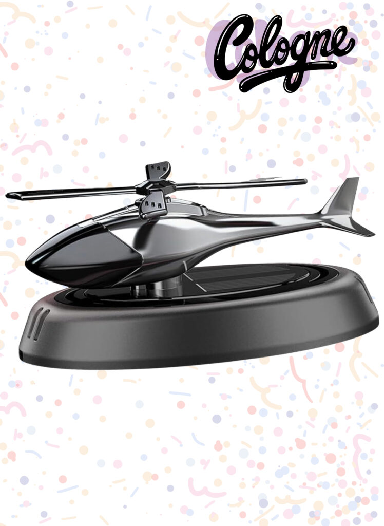 Solar-Powered Helicopter Car Air Freshener| Grey and Silver
