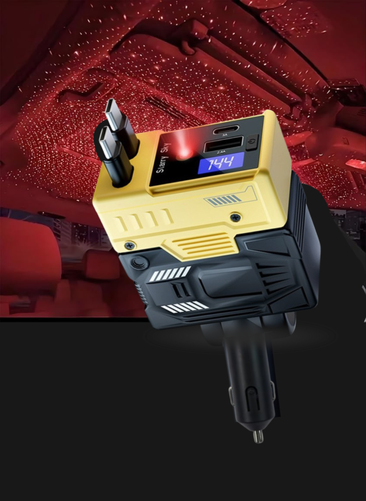 66W 4-in-1 Retractable Car Charger