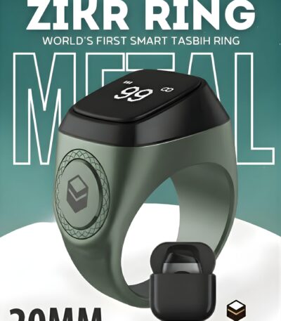Smart Zikr Ring Lite 20MM Digital Tasbih| Green and Gold