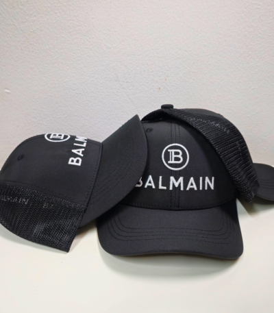 Monogram Shine Embroidery Cap with adjustable fit and breathable fabric. Stylish moire streetwear hat for men and women, perfect for casual wear.