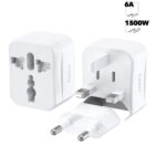 Earldom Universal Plug Adapter Combo 3PCS LC15 White
