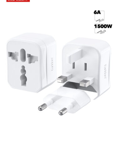 Earldom Universal Plug Adapter Combo 3PCS LC15 White