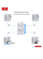 Earldom Universal Plug Adapter Combo 3PCS LC15 White