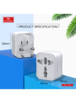 Earldom Universal Plug Adapter Combo 3PCS LC15 White